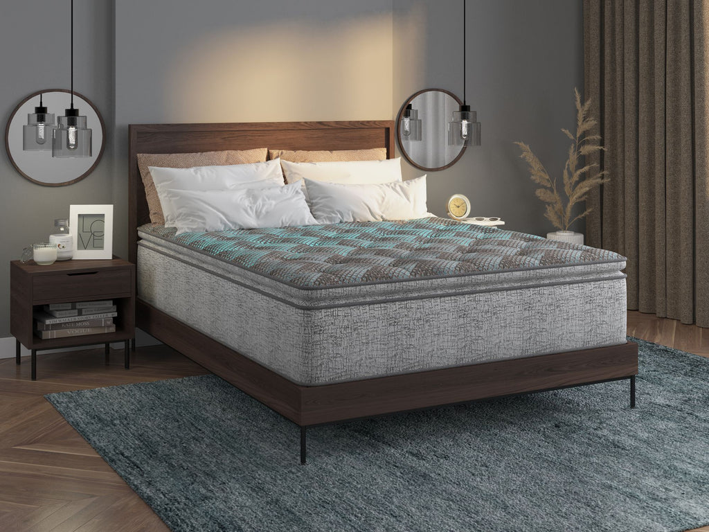 Restonic Comfort Care 14" Euro Top Hybrid Mattress, Individual Pocketed Coil Mattress , Plush Comfort, California King
