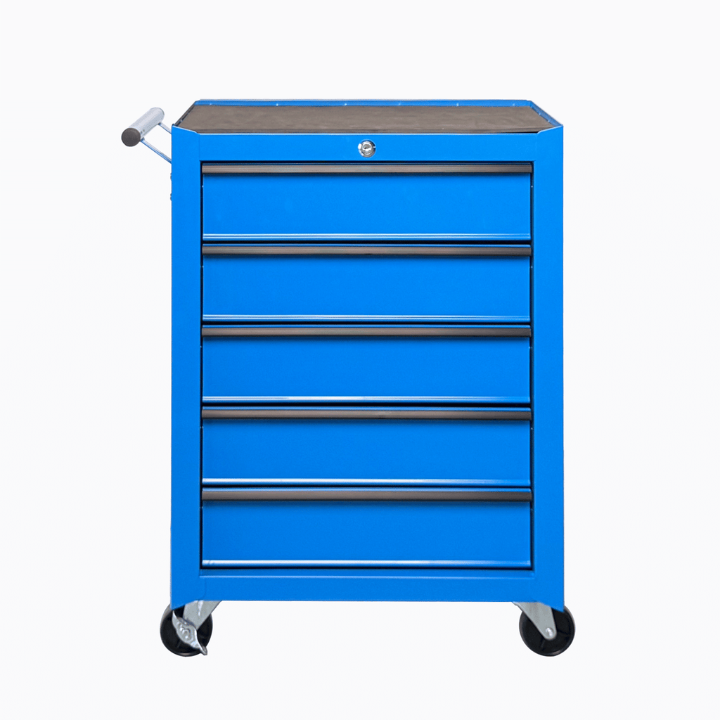 Rolling Metal Tool Chest with 5 Drawers, 20" 5-Drawer Tool Chest Cabinet with Ball Bearing Drawer Slides, Steel Tool Storage Box Organizer -BLUE