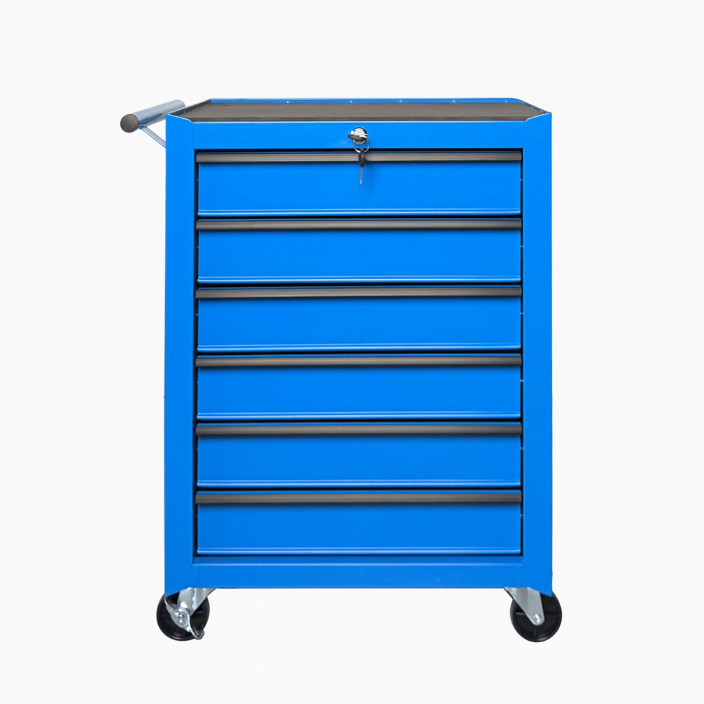 Rolling Metal Tool Chest with 6 Drawers, 20" 6-Drawer Tool Chest Cabinet with Ball Bearing Drawer Slides, Steel Tool Storage Box Organizer -BLUE