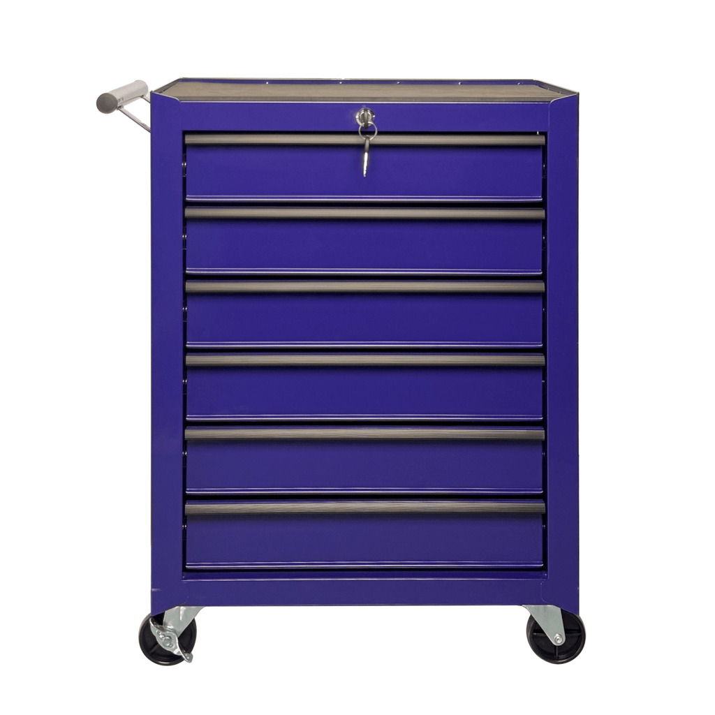 Rolling Metal Tool Chest with 6 Drawers, 20" 6-Drawer Tool Chest Cabinet with Ball Bearing Drawer Slides, Steel Tool Storage Box Organizer -PURPLE