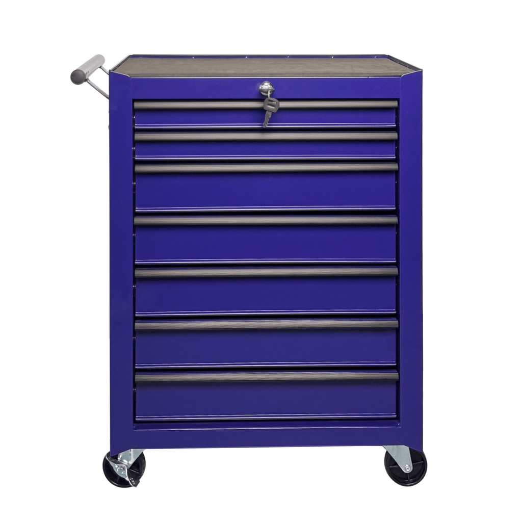 Rolling Metal Tool Chest with 7 Drawers, 20" 7-Drawer Tool Chest Cabinet with Ball Bearing Drawer Slides, Steel Tool Storage Box Organizer -PURPLE