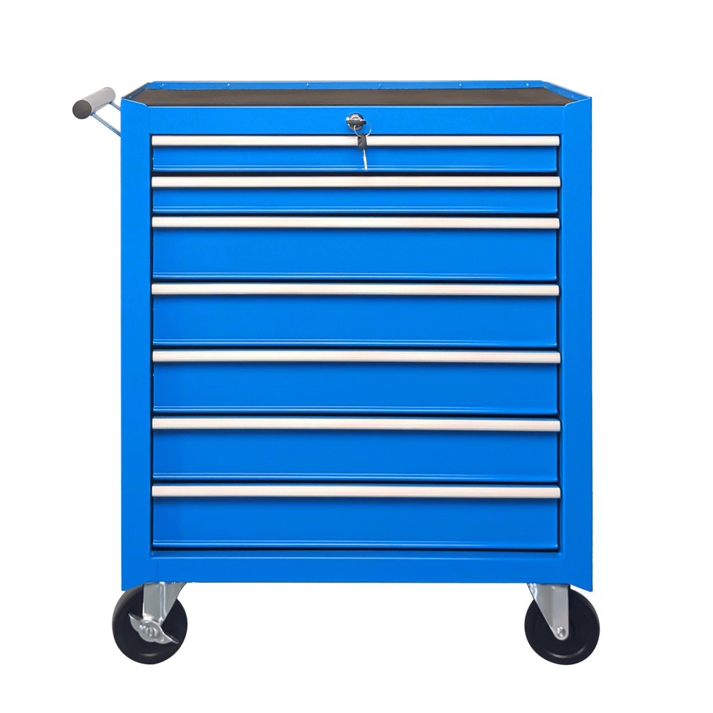 Rolling Tool Chest with 7-Drawer Tool Box with Wheels Multifunctional Tool Cart Mechanic Tool Storage Cabinet for Garage, Warehouse, Workshop, Repair Shop -BLUE