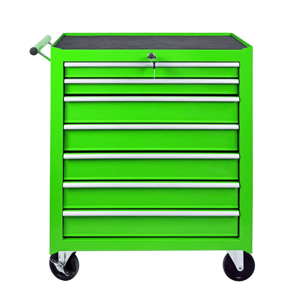 Rolling Tool Chest with 7-Drawer Tool Box with Wheels Multifunctional Tool Cart Mechanic Tool Storage Cabinet for Garage, Warehouse, Workshop, Repair Shop -GREEN
