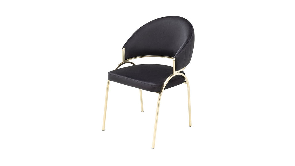 Ruby Modern & Contemporary style chair made with Metal & Gold Legs in Black Color