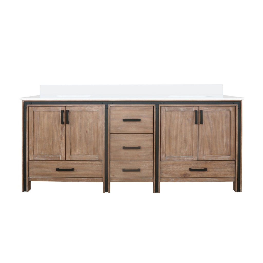 Rustic Barnwood Double Bath Vanity 80 in. W x 22 in. D, with Cultured Marble Top