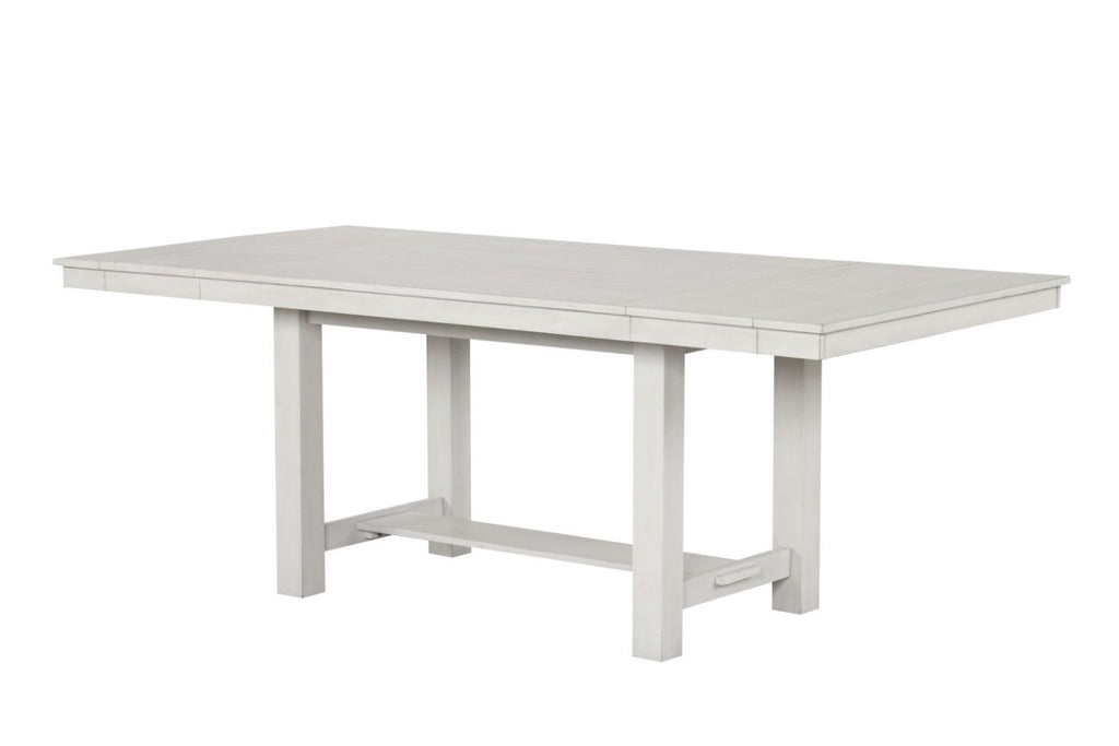 Rustic White Oak Dining Table w Leaves Block Trestle Base 1pc Table Dining Room Furniture