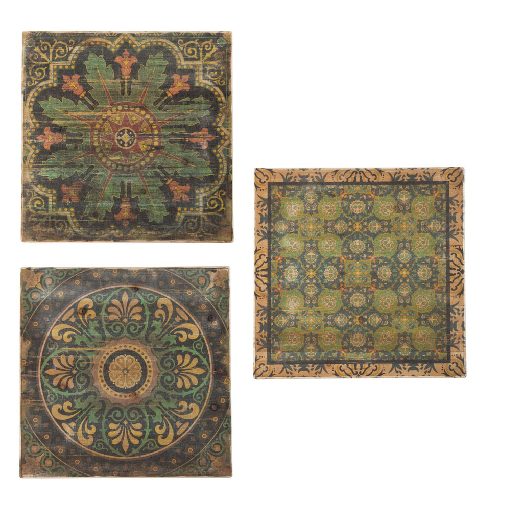 S/3 24x24" Multi-Colored Square Wall Art
