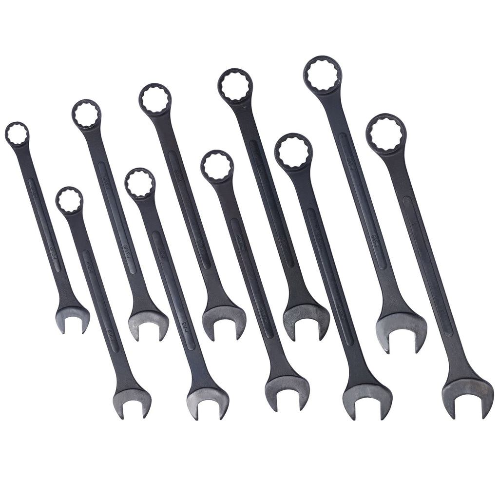 SAE Jumbo Combination Wrench Set Extra Large,10 PC SAE Black-Oxide Jumbo Combo Wrench Set 1-5/16" - 2" with pouch
