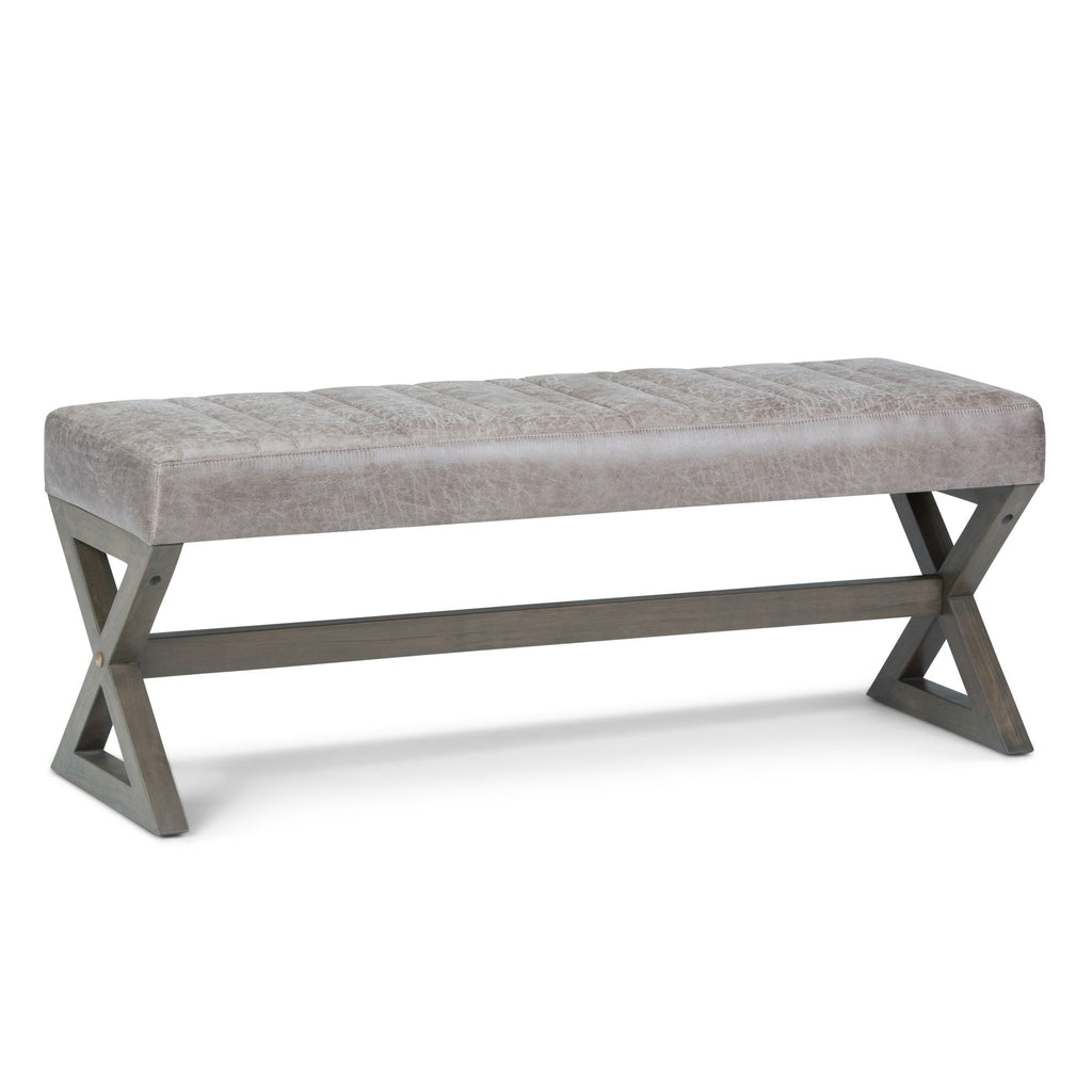 Salinger - Large Ottoman Bench - Distressed Grey Taupe