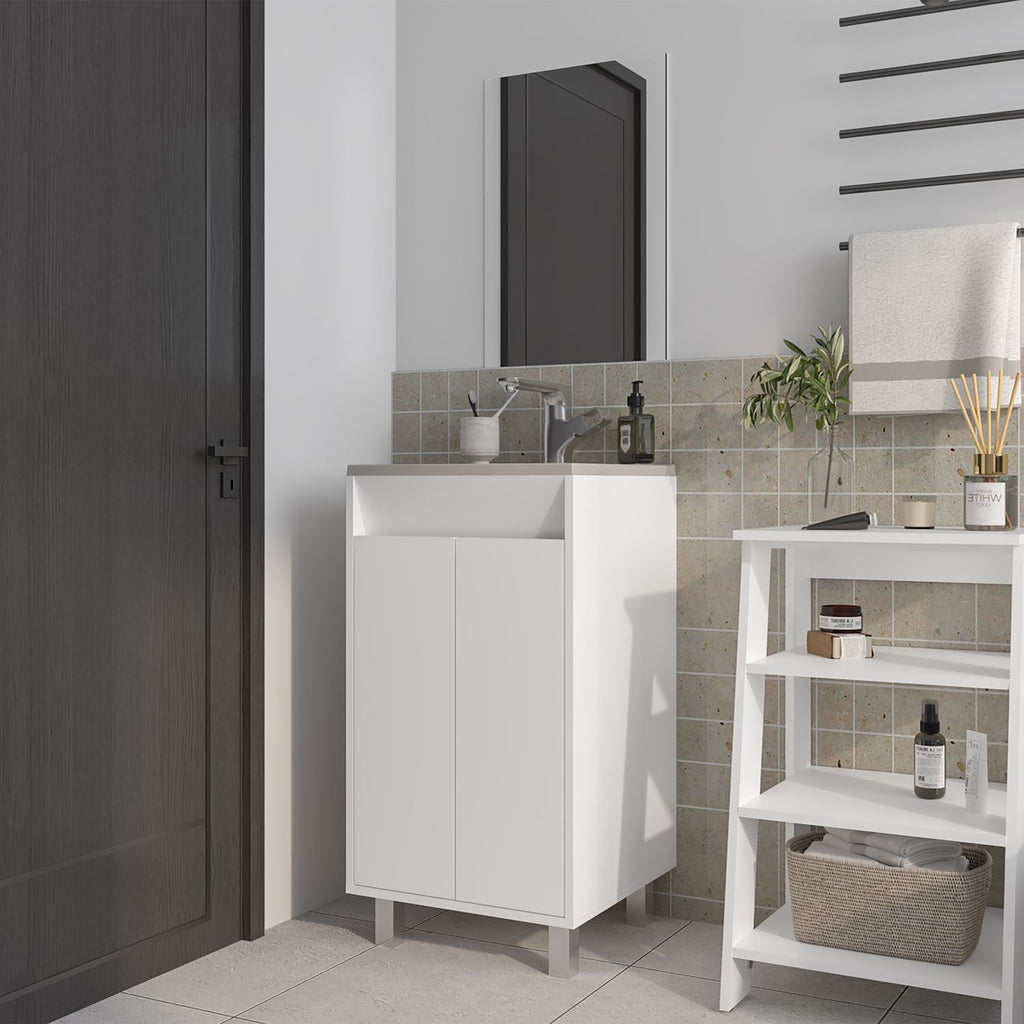 Saratoga Bathroom Cabinet with 2 Doors, White