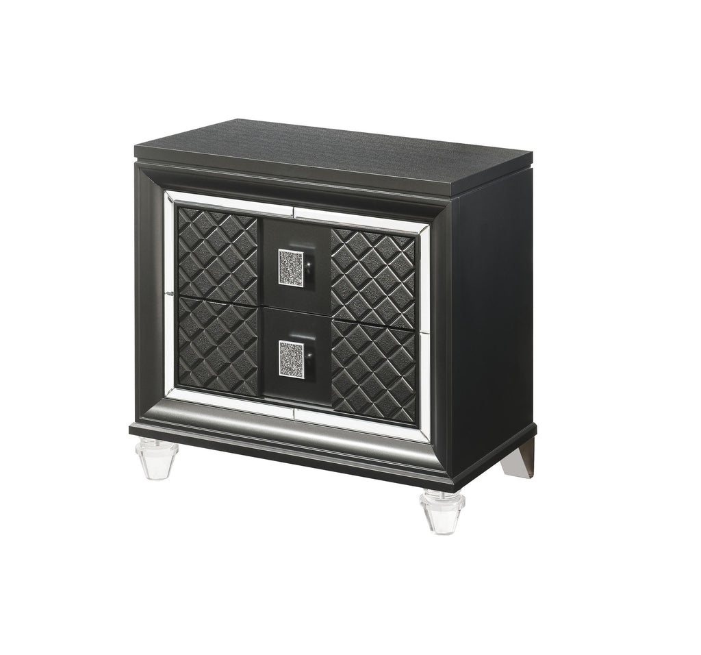 Sawyer Metallic Gray Finish Nightstand