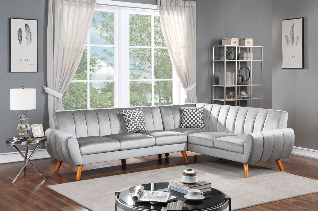 SECTIONAL - 2PC in Black Faux Leather