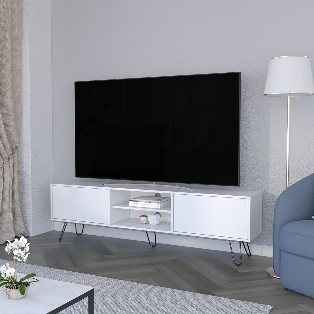 Selby TV Rack, Hairpin Leg Design with Spacious Storage