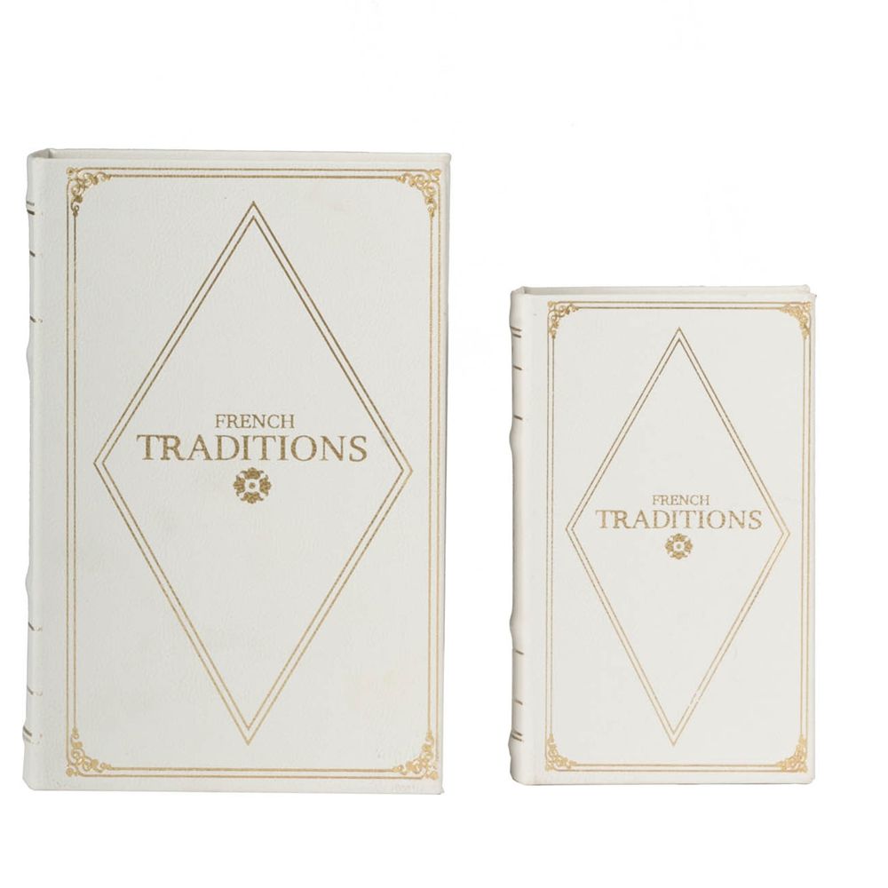 Set of 2 Book Boxes, L:10.6x6.9x2.6", S:8x5x2"