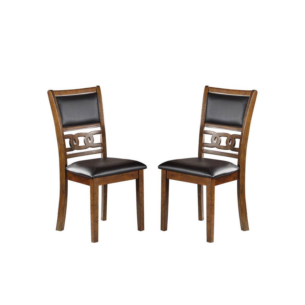 Set of 2 Upholstered Dining Chair in Walnut Finish