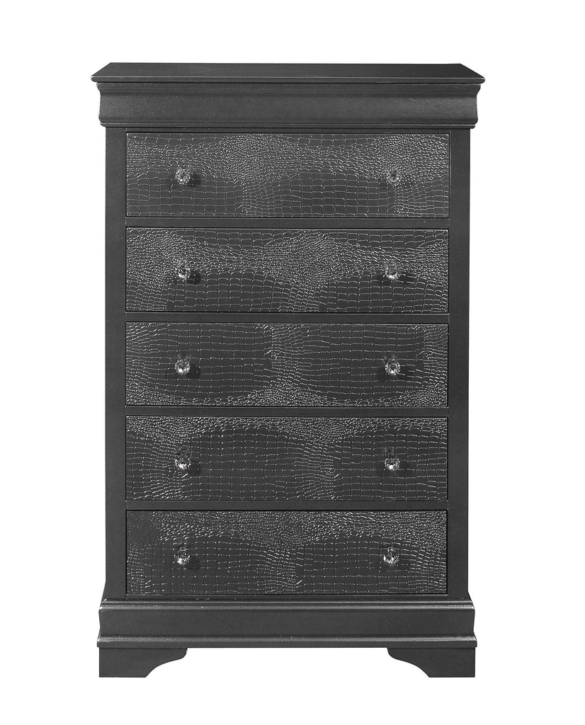 SHAKER CROCODILE METALLIC GREY CHEST