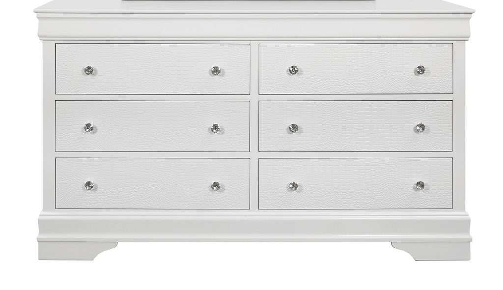 SHAKER CROCODILE METALLIC WHITE DRESSER
