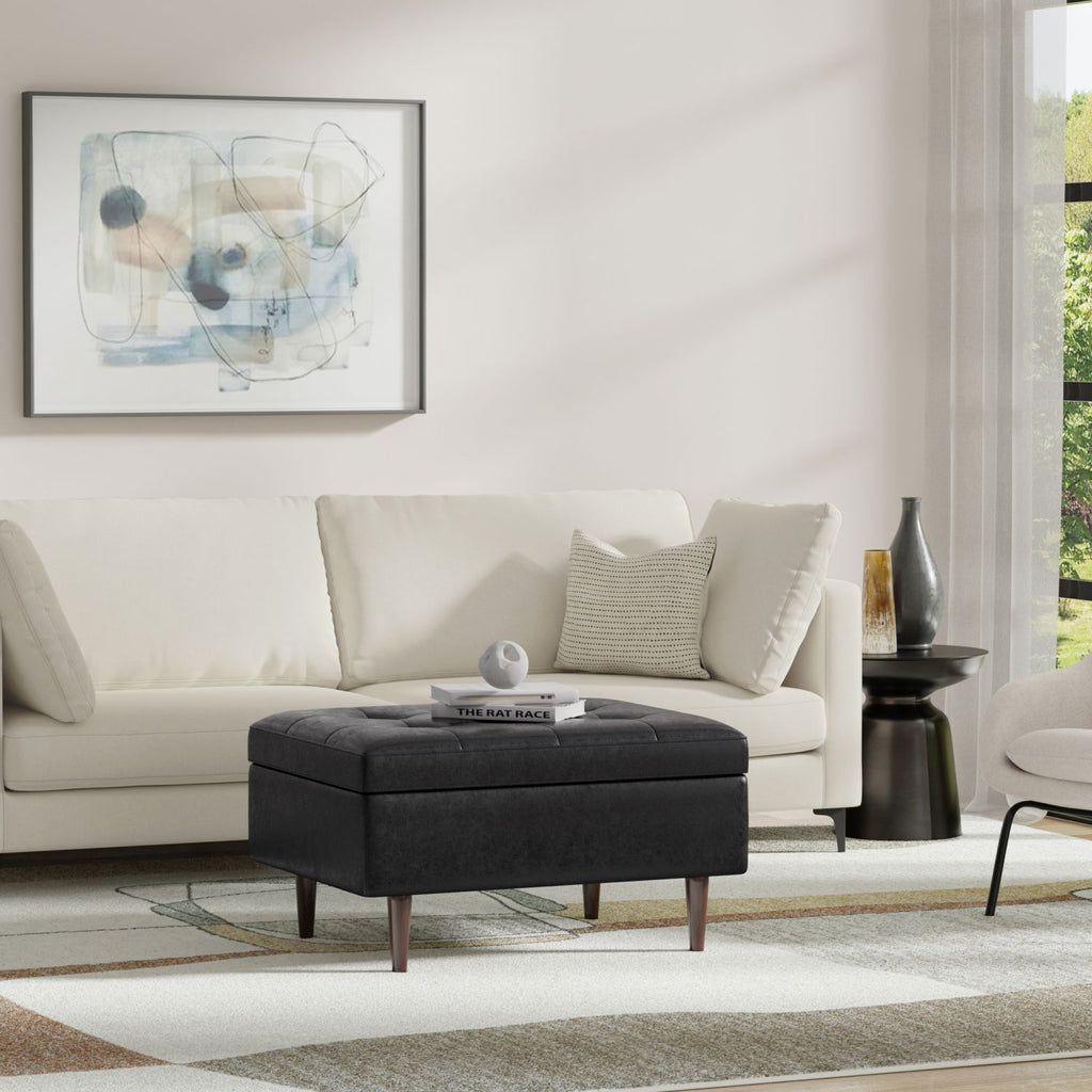 Shay Mid Century Small Coffee Table Storage Ottoman