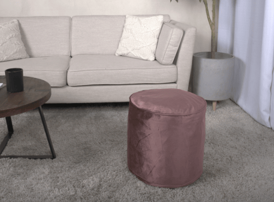 Shimon Cylinder Pouf, Blush Pink
