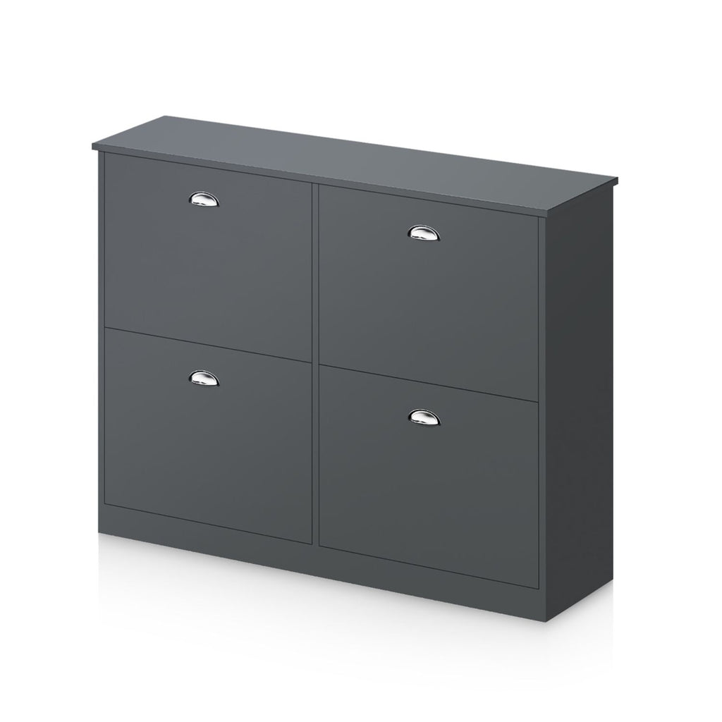 Shoe Cabinet,Hidden Slim Narrow Shoe Rack Cabinet with 4 Drawers for Entryway, Foyer,Hallway,Bedroom,Original Wood Color, (GRAY)