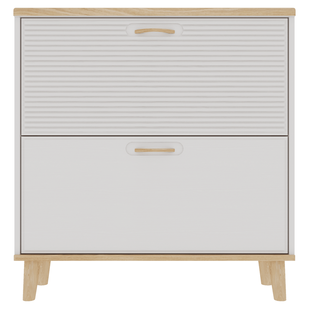 Shoes Storage Cabinet for Entryway,Narrow Shoe Rack Cabinet,Shoe Cabinet with 2 Flip Drawers,Freestanding Shoe Organizer with Natural Wood Legs,Slim Entryway Storage Organizer for 8-16 Pairs