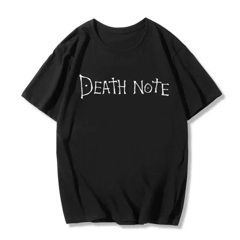 Harajuku Anime Death Note Printed Oversized T-Shirt for Men and Women Trendy Manga Summer Top