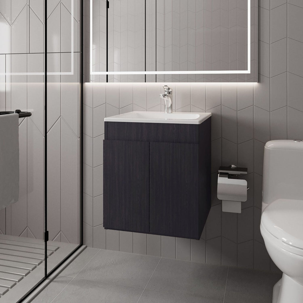 Shoshoni Bathroom Vanity with two Doors, Wengue