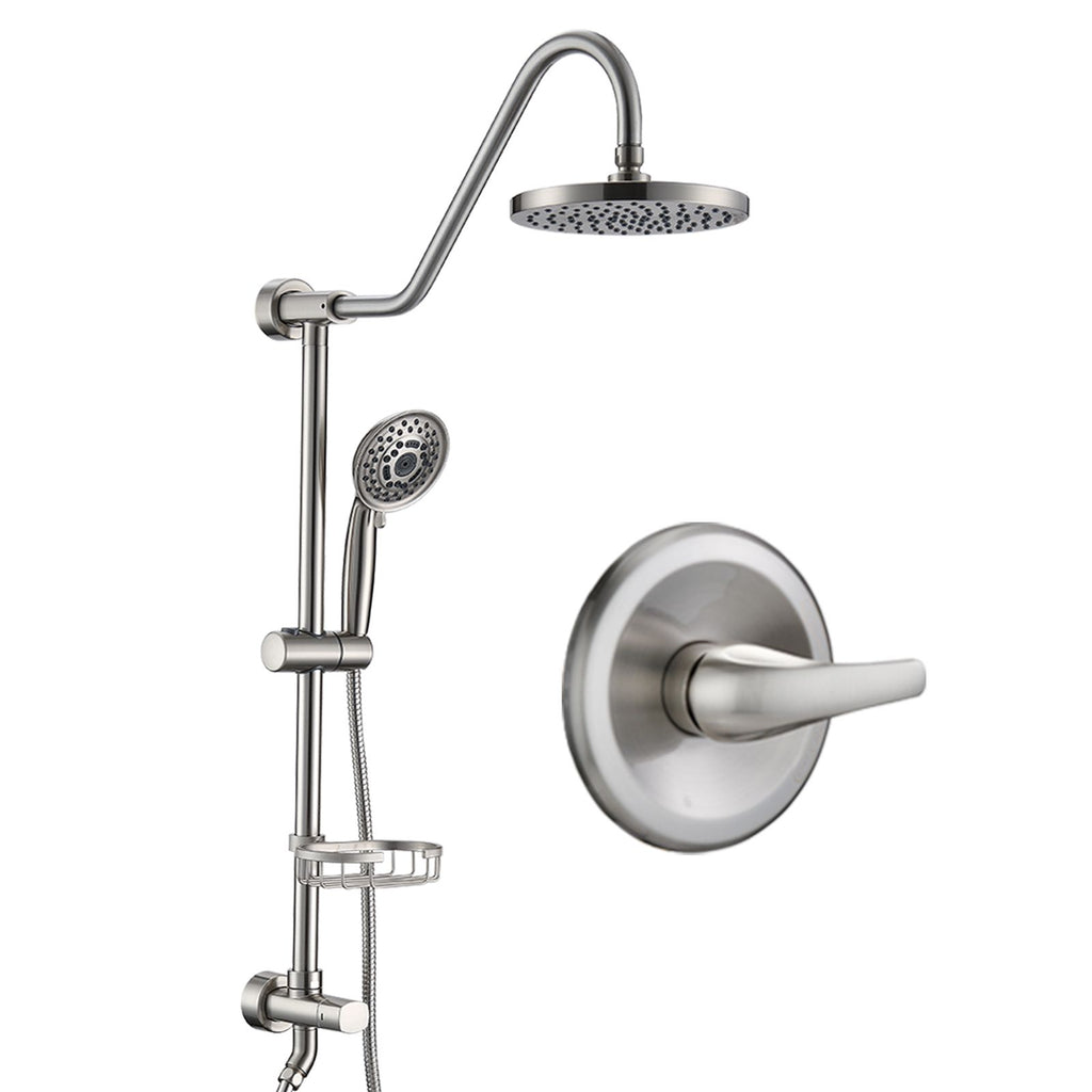 Shower Head with Handheld Shower System with 8" Rain Shower Head (Rough-in Valve Included)