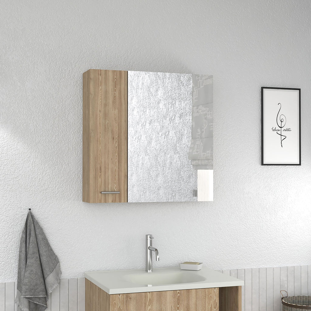 Sines Medicine Cabinet; Four Internal Shelves; Single Door -Pine