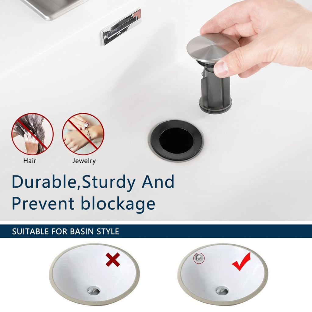 Sink Faucet With Deck Plate Waterfall Brushsed with Pop Up Drain and Supply Lines Bathroom faucets for Sink 1 Hole One Handle Faucets Vanity Bath Mixer Tap