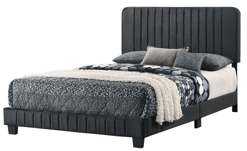 Sleek Black Full Bed With Contemporary Design