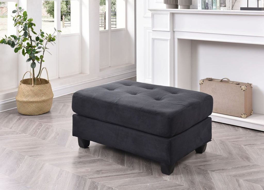 Sleek Contemporary Black Ottoman