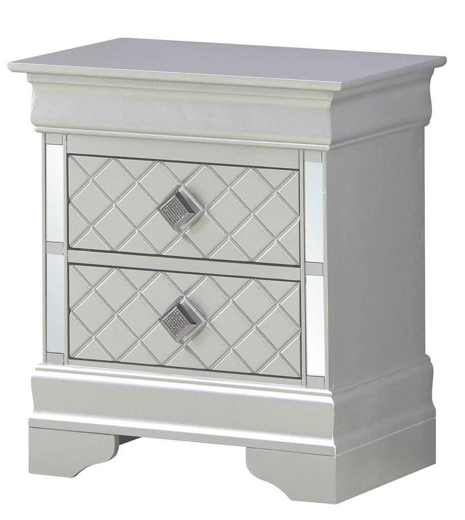 Sleek Silver Champagne Nightstand