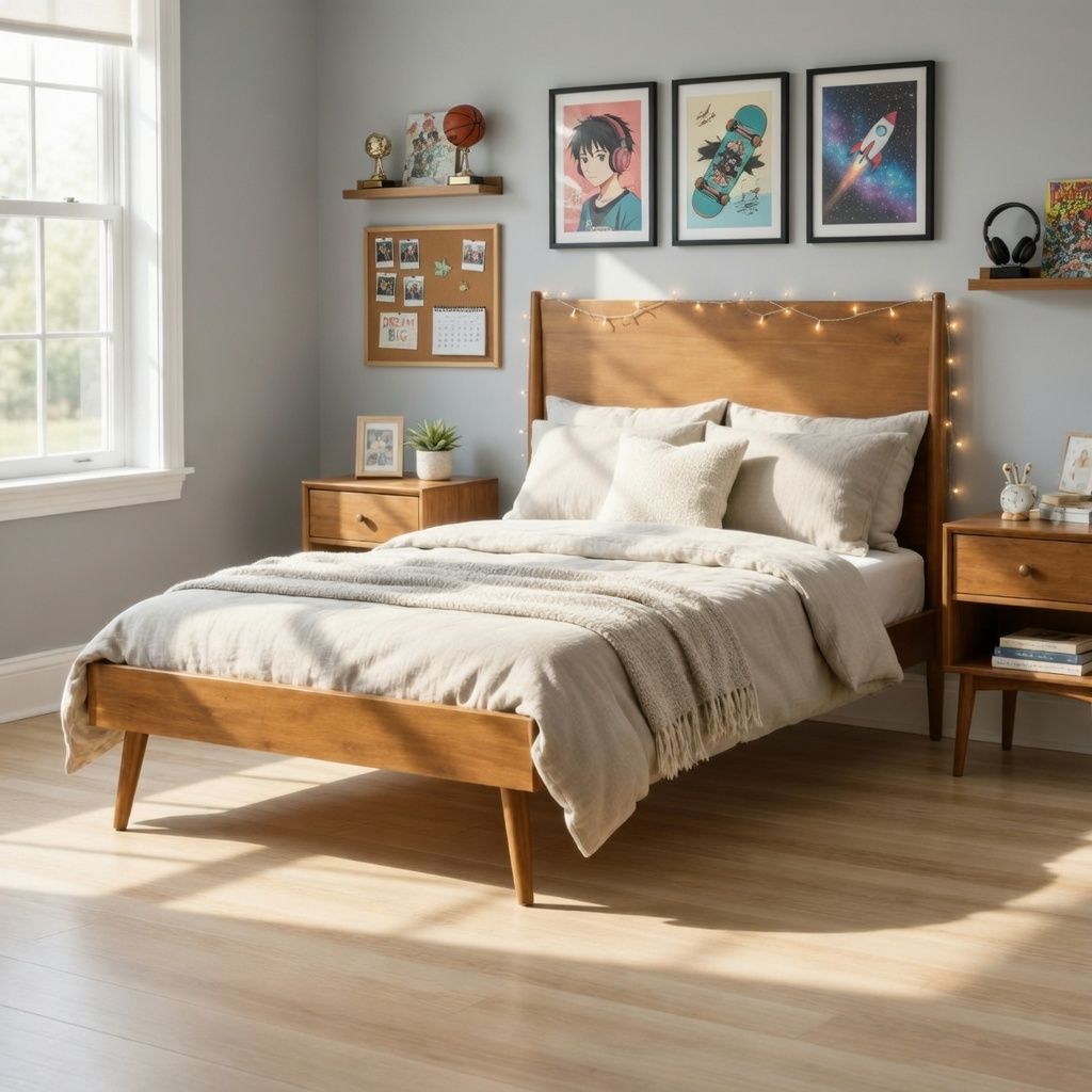 Solid Wood Platform Bed (TWIN XL BED)