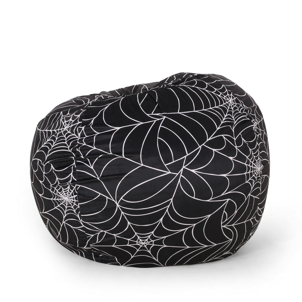 Spiderweb 3 Foot Holloween Bean Bag, Black and White