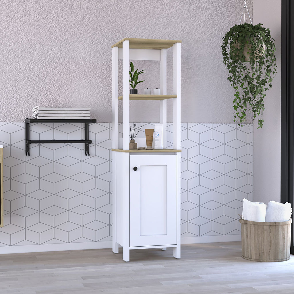 St. Clair Linen Cabinet, Two Interior Shelves, Two Open Shelves, Single Door