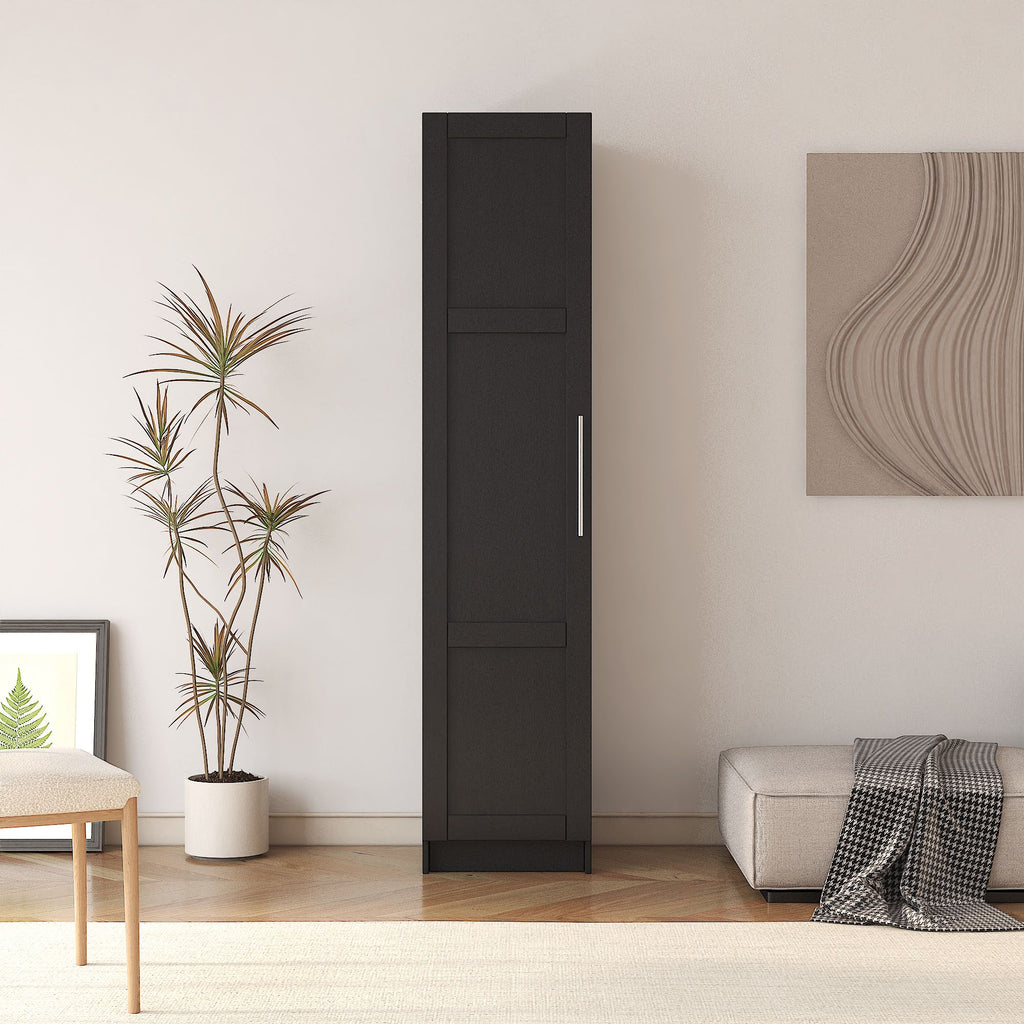Stackable Wall Mounted Storage Cabinet, 15.75" D x 15.75" W x 70.87" H,black