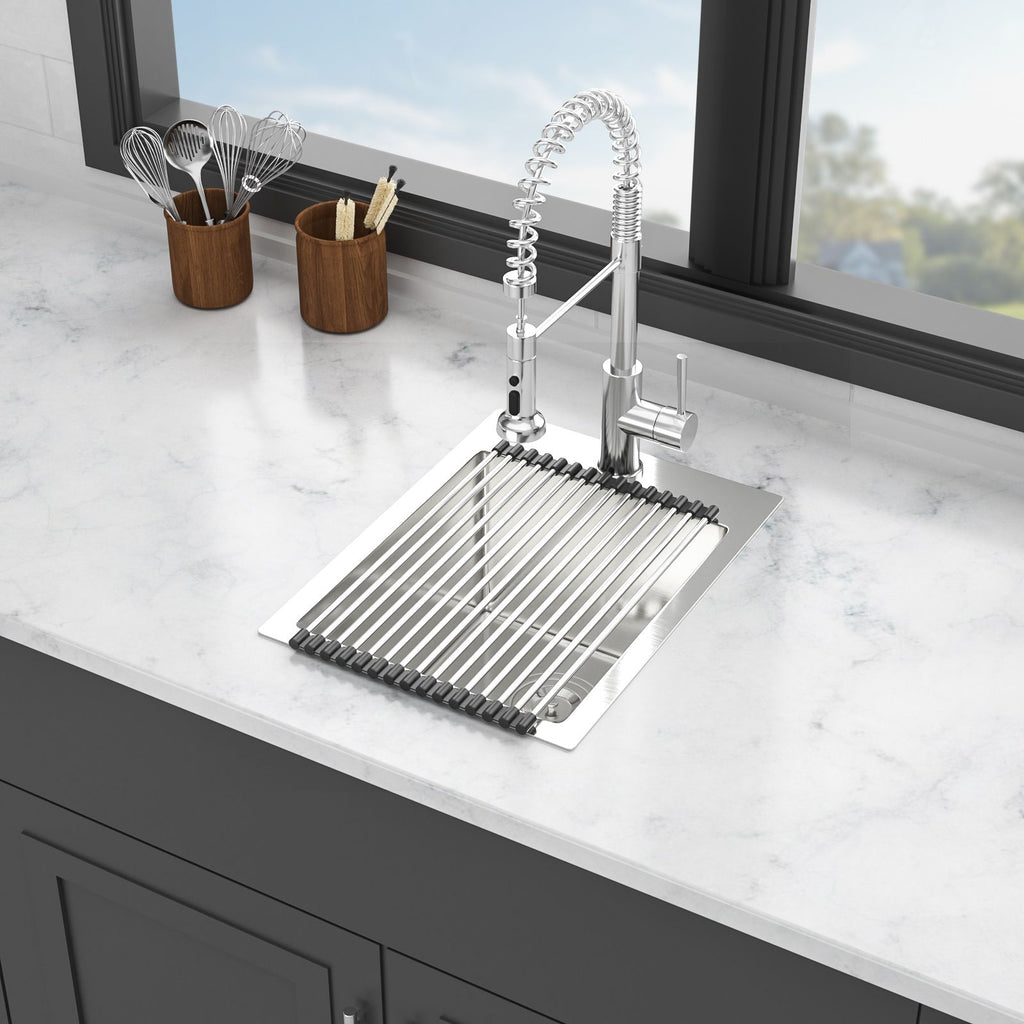 Stainless Steel Drop-In Kitchen Sink - 15x20 Inch Topmount Sinks 16 Gauge Single Bowl