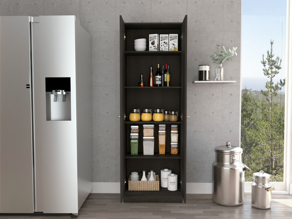 Storage Cabinet Pipestone, Five Shelves, Espresso / Black Wengue Finish