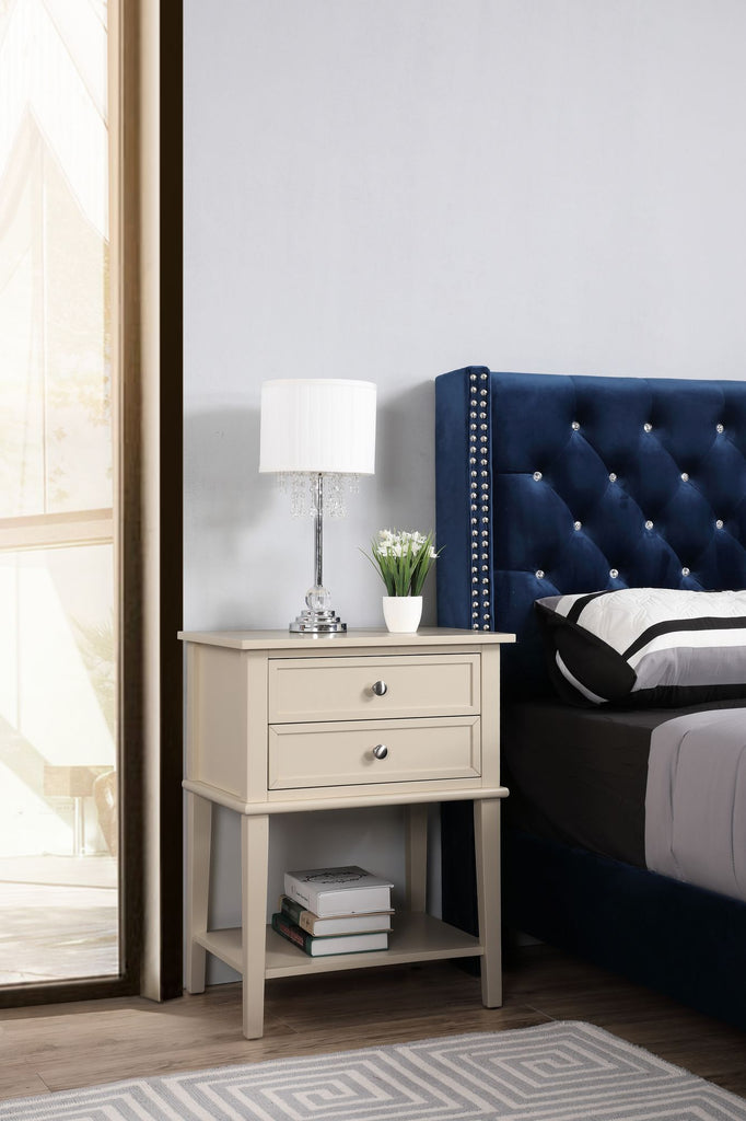 Stylish Beige Contemporary Nightstand