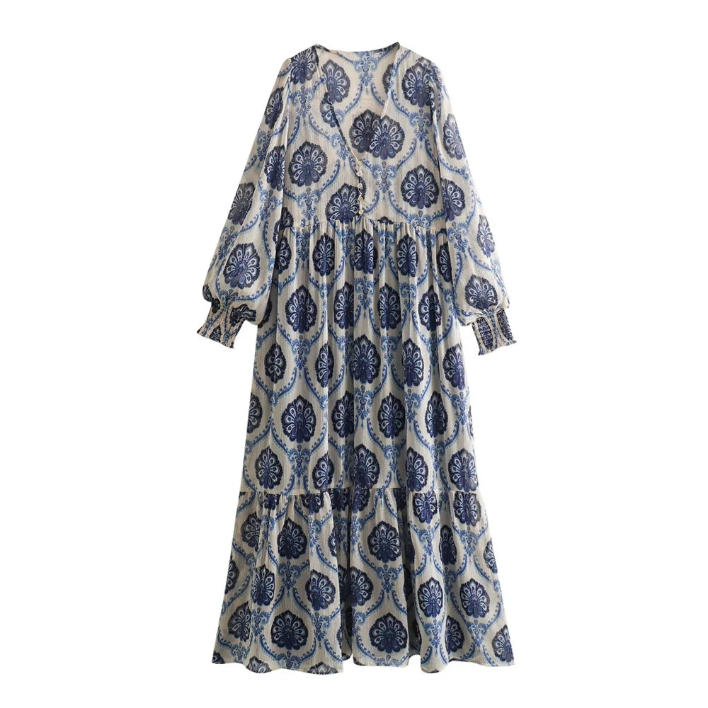 Metallic Line Printed Mid Length Dress for Women with Stylish Slimming Fit and Trendy Design