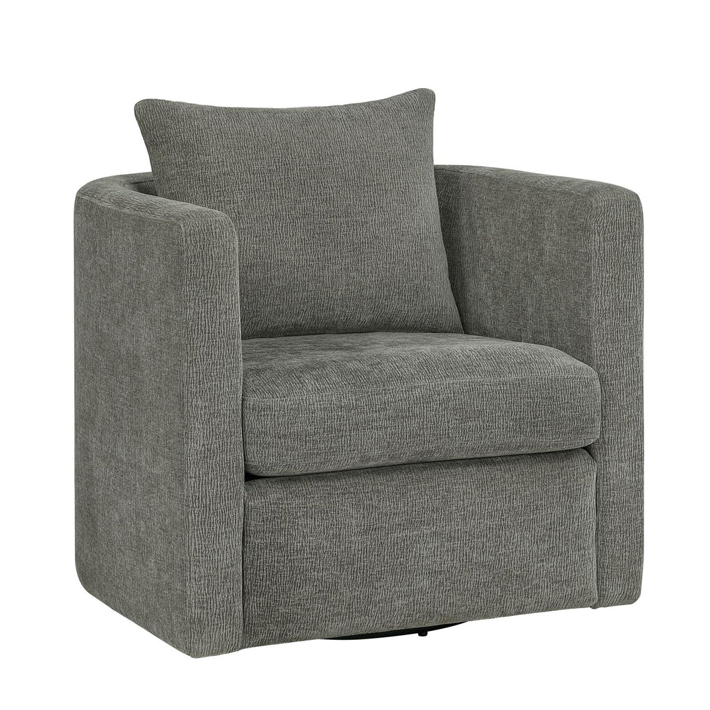 Sutton Grey Swivel Barrel Chair