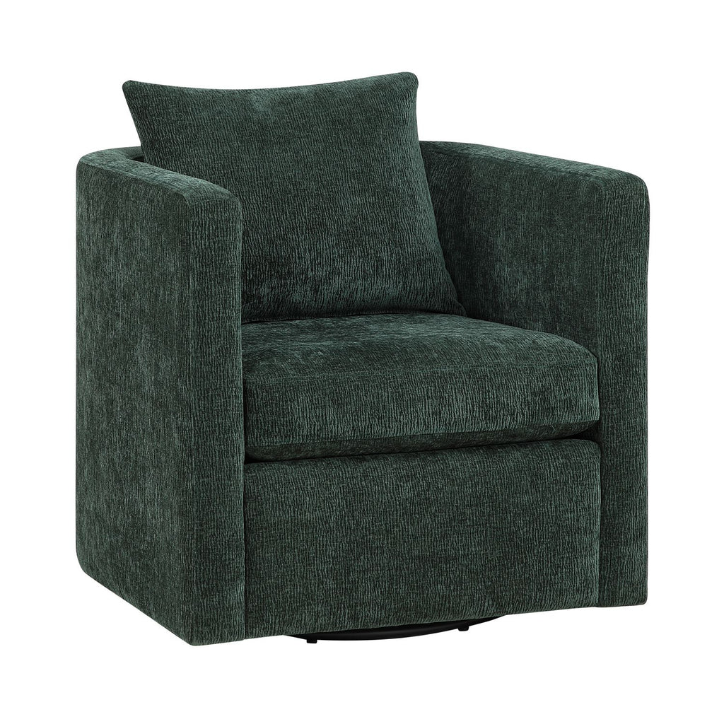 Sutton Kelly Green Swivel Barrel Chair