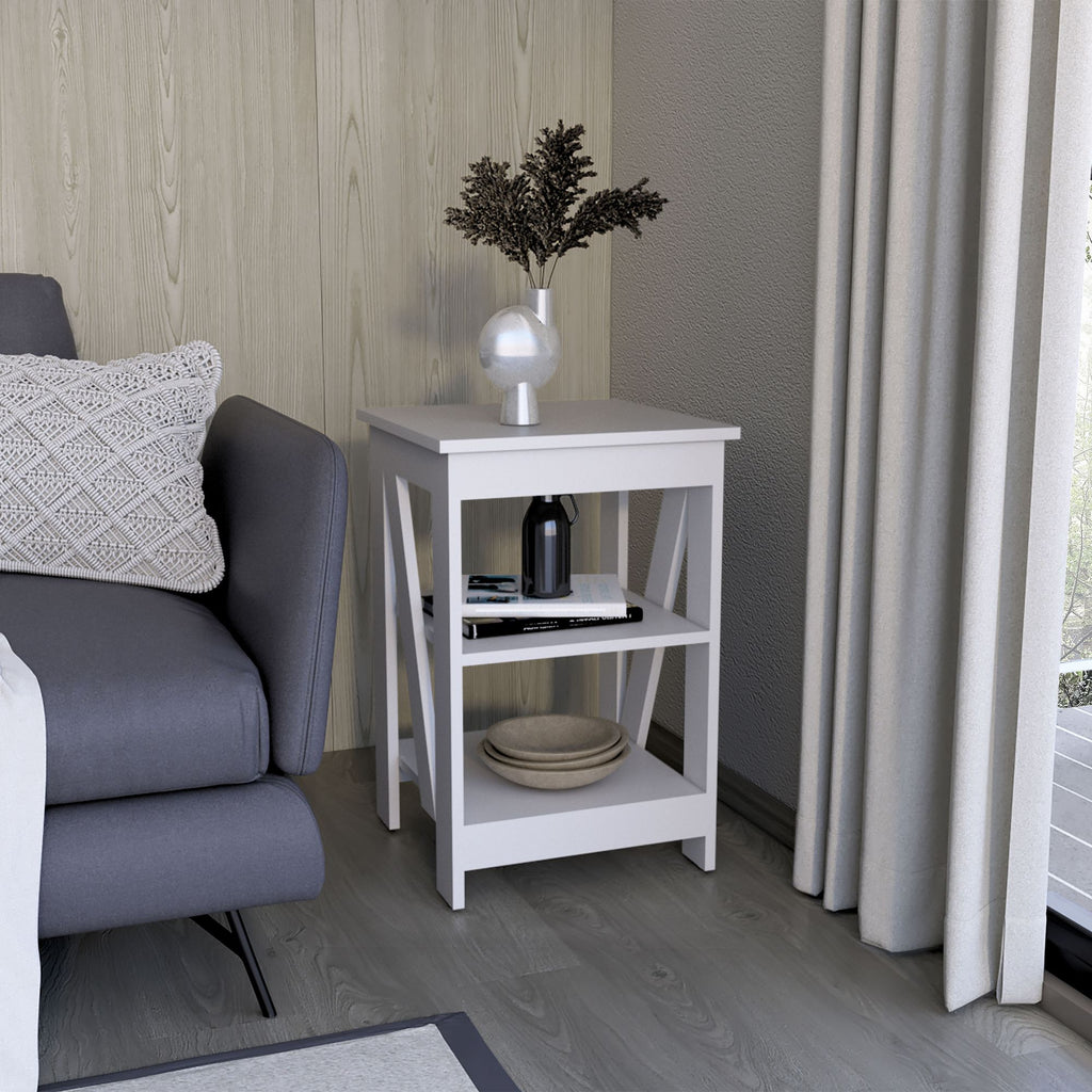 Taylor End Table, Side Table, Nightstand, 3-Tier Storage Shelf, Sofa Table for Small Space