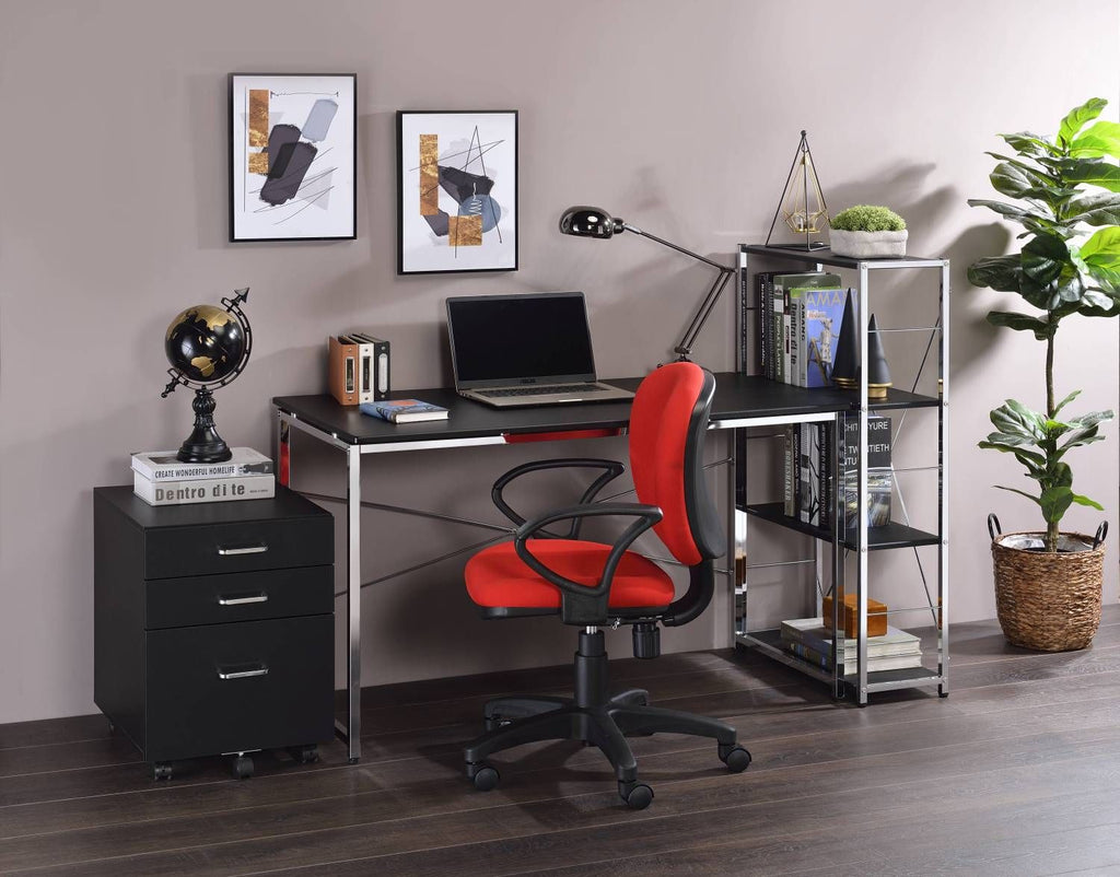 Tennos Black & Chrome Finish Writing Desk