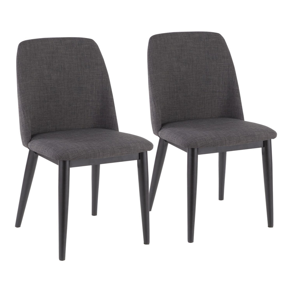 Tintori Contemporary Dining Chair in Charcoal Fabric by - Set of 2