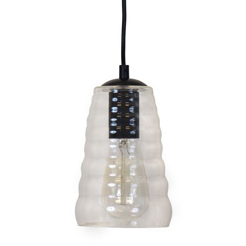 Torus Long Industrial Pendant with Clear Glass by