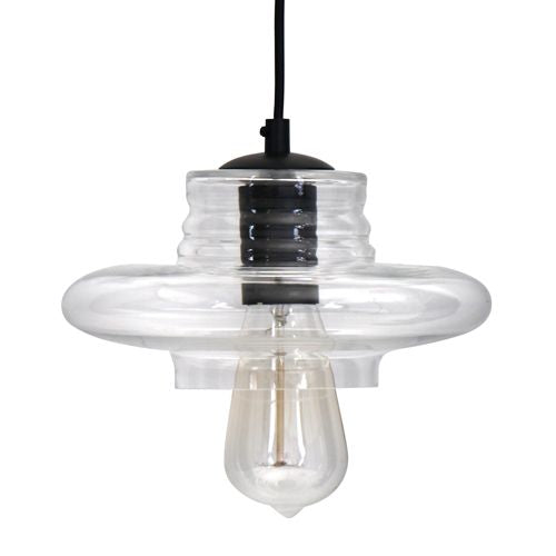 Torus Saucer Industrial Pendant with Clear Glass by