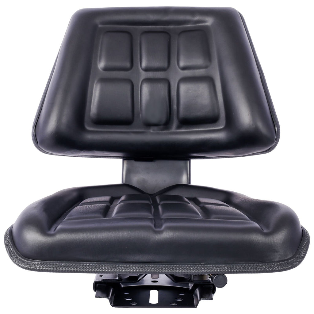 Tractor Seat w/ Backrest Black Slide Track Steel/PVC Compact Mower