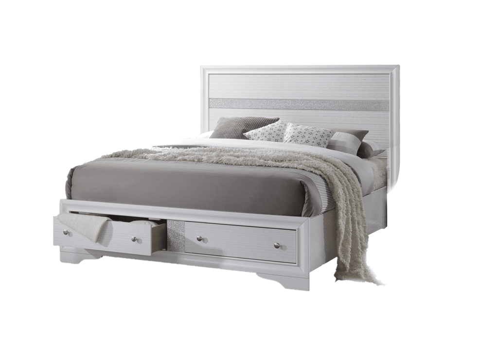 Traditional Style Full Size Storage Bed made with Wood in White